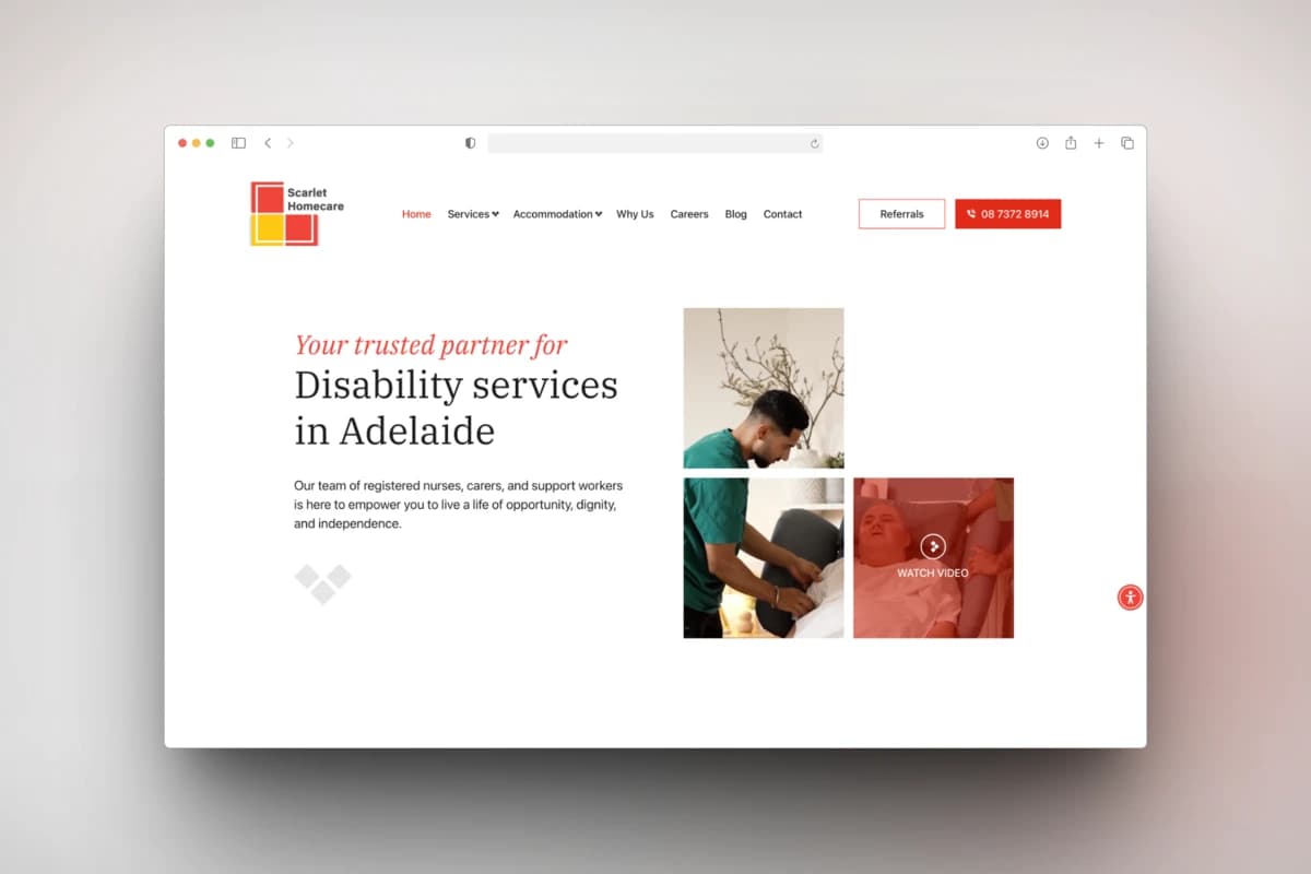 Scarlet Homecare website build